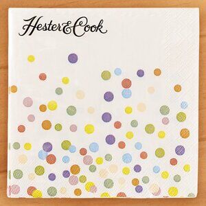 Paper Napkins Confetti Sprinkles 2 packs of 20 /Hester & Cook Ivory & Multicolor